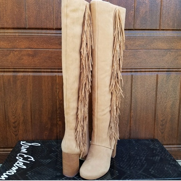SAM EDELMAN TALL FRINGE BOOTS 👢 - Picture 1 of 2